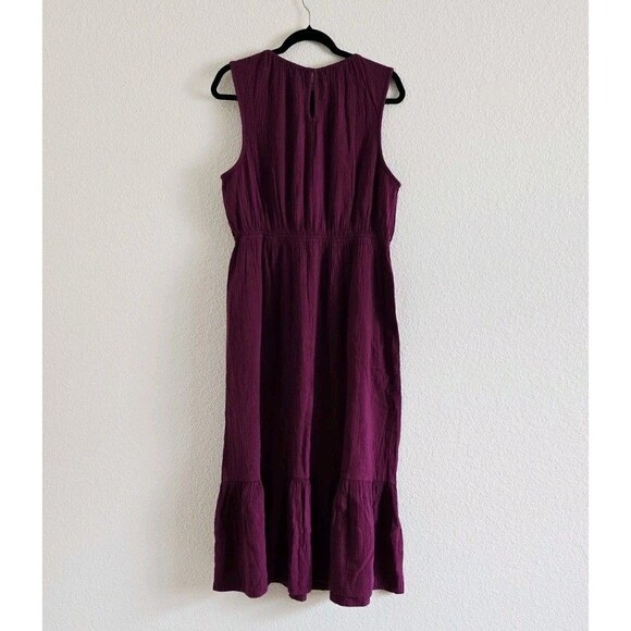 Pact 100% Organic Cotton Coastal Double Gauze Lavender Midi Dress Size XL - Picture 7 of 10